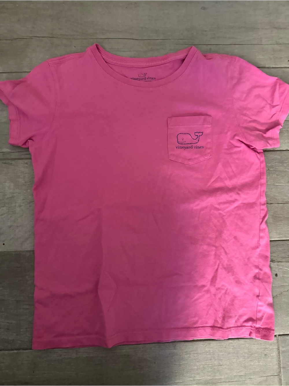 Vineyard Vines Girls Bright Pink Short Sleeve Pocket Tee